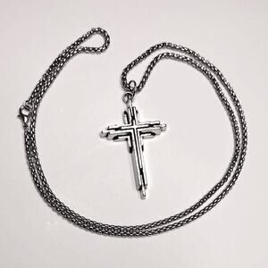 Cross Necklace Modern Layered Unique Crucifix Jesus Bible Christmas Gift - NEW!